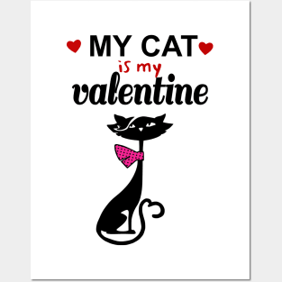 valentine's day with my cat Posters and Art